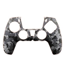 Funda de silicona compatible con MANDO DUALSHOCK PS4 ⋆ Camuflaje gris negro ⋆ Protección antideslizante y resistente