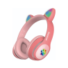 DEEPBASS R6 Auriculares inalámbricos bluetooth 5.0 Led Orejas de gato Cascos diadema - Lila blanco azul rosa negro