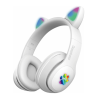 DEEPBASS R6 Auriculares inalámbricos bluetooth 5.0 Led Orejas de gato Cascos diadema - Blanco