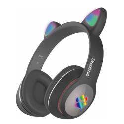 DEEPBASS R6 Auriculares inalámbricos bluetooth 5.0 Led Orejas de gato Cascos diadema - Lila blanco azul rosa negro