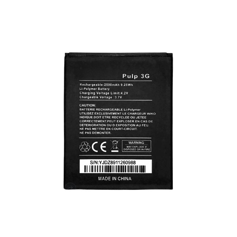 Bateria compatible con Wiko Pulp 3G ⋆ Capacidad 2500 mAh