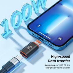 Adaptador tipo C hembra / lightning macho iPhone iPad 8 pines PD 20W Compatible - Gris plata negro