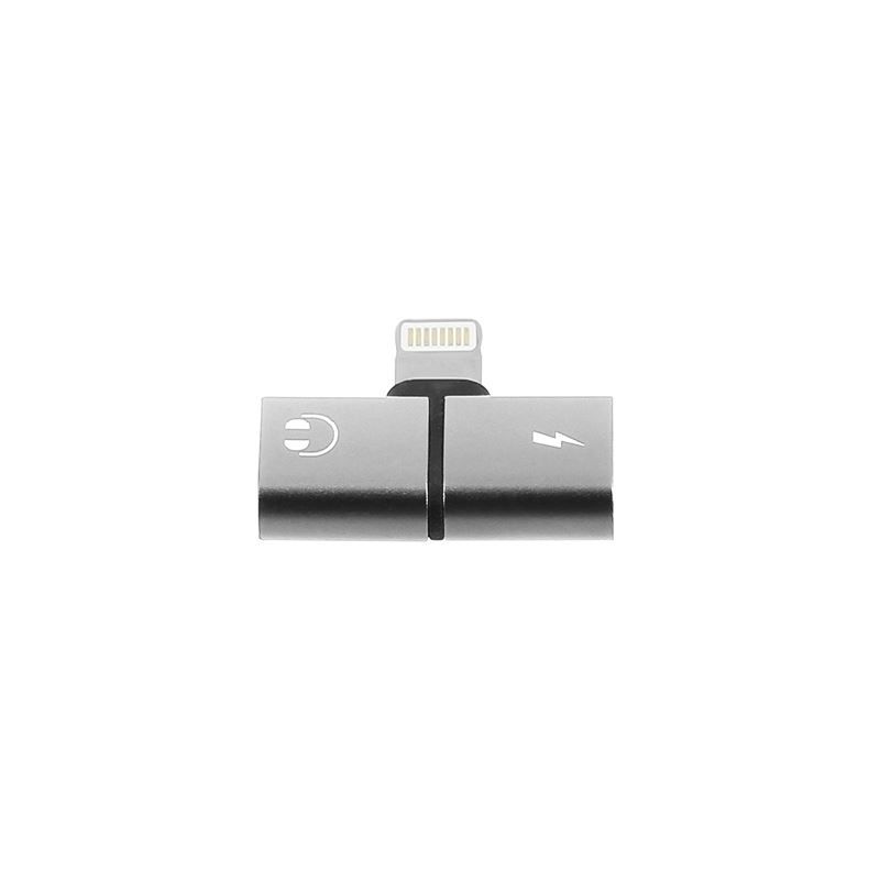 Adaptador lightning macho hembra Audio y carga 2 en 1 para iPhone / iPod / iPad Compatible
