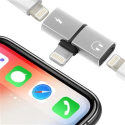 Adaptador lightning macho hembra Audio y carga 2 en 1 para iPhone / iPod / iPad Compatible