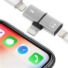 Adaptador lightning macho hembra Audio y carga 2 en 1 para iPhone / iPod / iPad Compatible