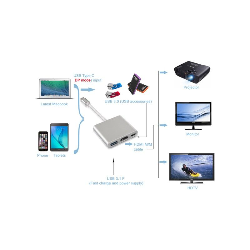 Adaptador 3 en 1 USB-C a HDMI + USB 3.0 + Carga – Compatible con Samsung, Huawei, Xiaomi, MacBook, Portátiles