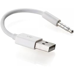 Cable USB macho IPOD SHUFFLE Generación 3 / 4 / 5 / 6 / 7 Carga y datos Blanco Compatible