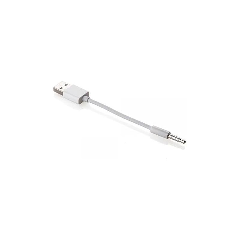 Cable USB macho IPOD SHUFFLE Generación 3 / 4 / 5 / 6 / 7 Carga y datos Blanco Compatible