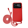 Funda compatible con XIAOMI POCO C40 Silicona con cordón cuerda - Rosa negro rojo turquesa lila