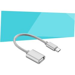 Adaptador cable OTG USB hembra a Tipo C USB-C macho - Plata