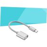 Adaptador cable OTG USB hembra a Tipo C USB-C macho - Plata