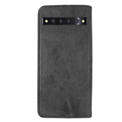 Funda compatible con TCL 10 PRO Flip cover tapa soporte billetera tarjetero magnética Negra