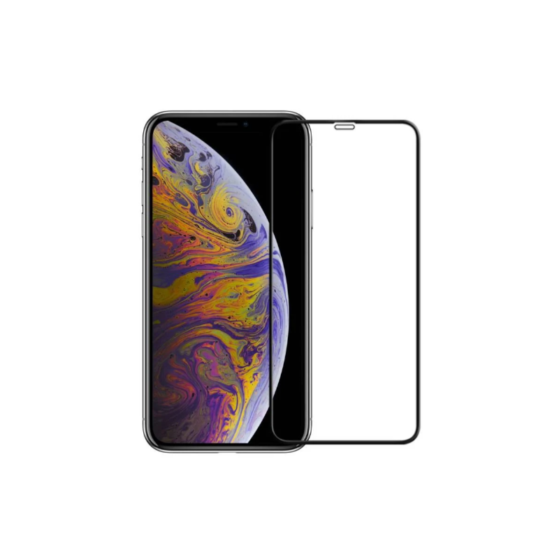 Protector de pantalla compatible con IPHONE 13 / 13 PRO / 14 * Borde negro * Cristal templado plano 9H
