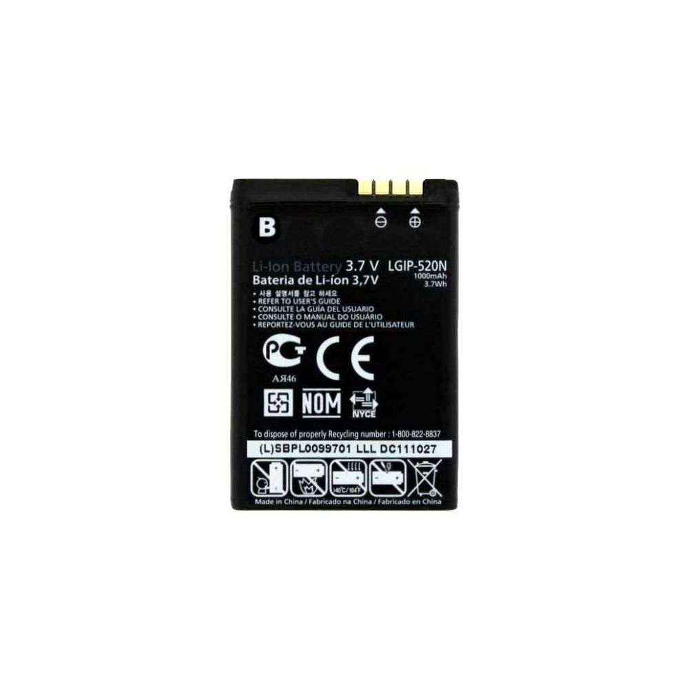 Bateria compatible con LG GD900 / Crystal / BL40 Chocolate ⋆ LGIP-520N ⋆ 1000 mAh