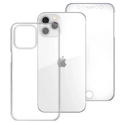 Funda compatible con IPHONE 11 PRO MAX Frontal silicona y trasera policarbonato doble 360º Transparente