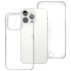 Funda compatible con IPHONE 11 PRO MAX Frontal silicona y trasera policarbonato doble 360º Transparente