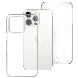 Funda compatible con IPHONE 11 PRO MAX Frontal silicona y trasera policarbonato doble 360º Transparente