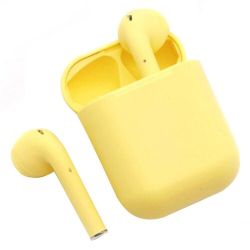 Auriculares inalámbricos Bluetooth 5.0 TWS i12 con caja de carga Amarillo