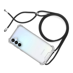 Funda compatible con SAMSUNG GALAXY A25 5G Transparente esquinas reforzadas Cordón negro