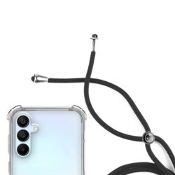Funda compatible con SAMSUNG GALAXY A25 5G Transparente esquinas reforzadas Cordón negro