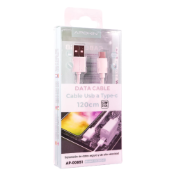 Cable de datos y carga tipo C 2.4A 12W Alta velocidad USB 2.0 blanco 1.2m AP-00851