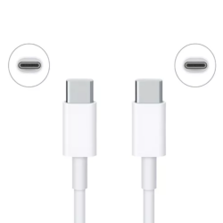 Cable de datos y carga tipo C a tipo C blanco 1 metro USB-C