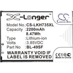 CAMERON SINO Batería compatible con LG G4S / G4 BEAT / H734 / H735 / H736 ⋆ BL-49SF ⋆ Capacidad 2300 mAh