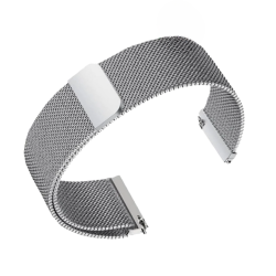 Correa compatible con APPLE WATCH 1 / 2 / 3 / 4 / 5 / 6 / 7 / 8 / 9 / SE ( 38 / 40 / 41 mm ) Metálica acero Magnética Gris plata