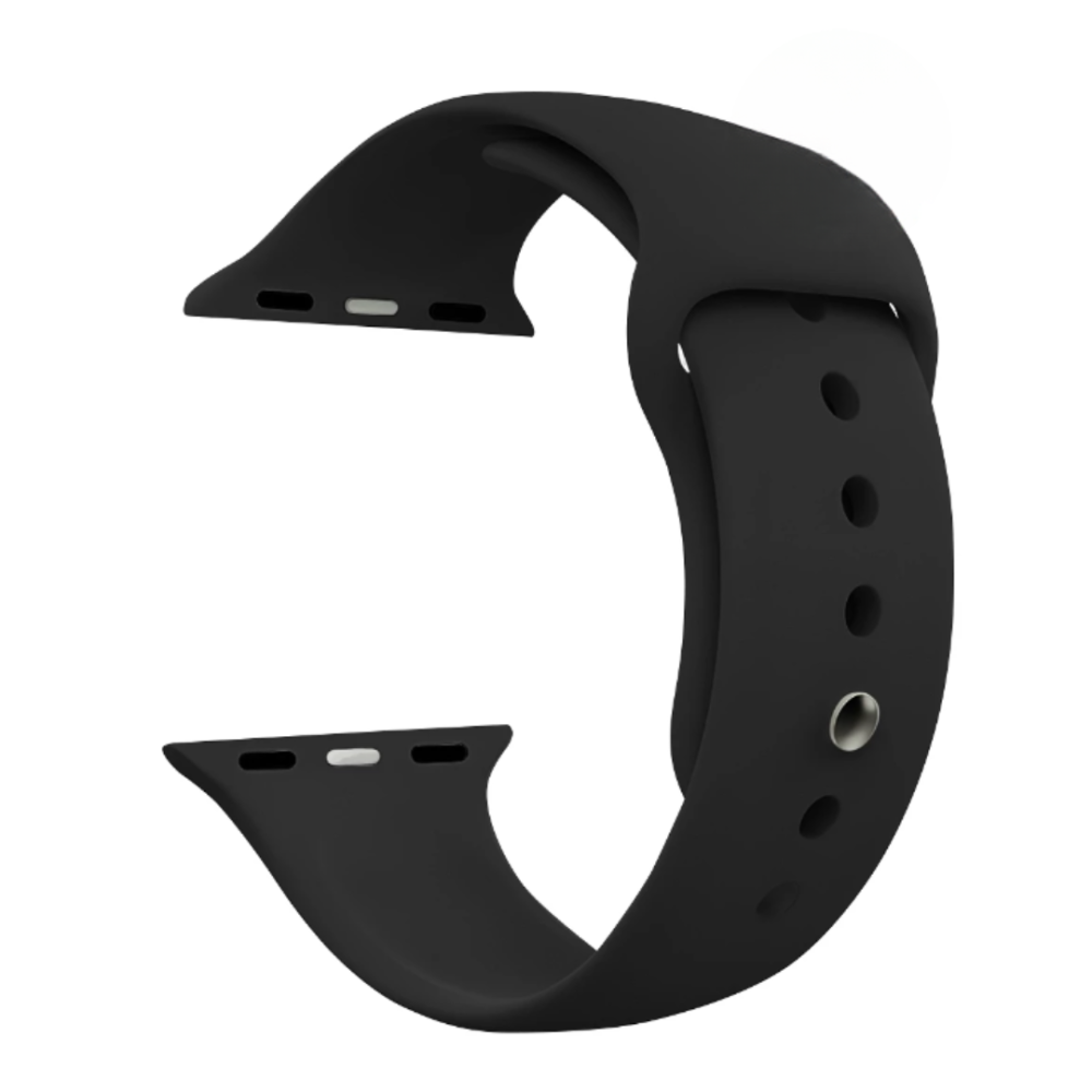 Correa compatible con APPLE WATCH SERIES 1 / 2 / 3 / 4 / 5 / 6 / 7 / SE (42 / 44 / 45 / 49 mm) * Silicona color negro
