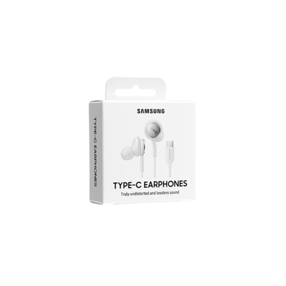 SAMSUNG Auriculares cable tipo C USB C Manos libres Tuned by AKG EO-IC100 originales Blanco