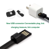 Pulsera cable de datos USB macho a conector lightning 8 pines macho - Negro