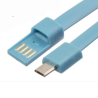 Pulsera cable de datos USB macho a conector micro USB macho - Azul celeste