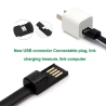 Pulsera cable de datos USB macho a conector micro USB macho - Rosa fucsia