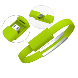 Pulsera cable de datos USB macho a conector micro USB macho - Rosa fucsia