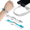 Pulsera cable de datos USB macho a conector micro USB macho - Rosa fucsia