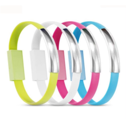Pulsera cable de datos USB macho a conector micro USB macho - Rosa fucsia
