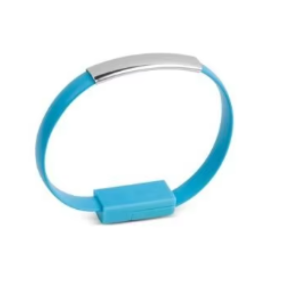 Pulsera cable de datos USB macho a conector micro USB macho - Azul celeste