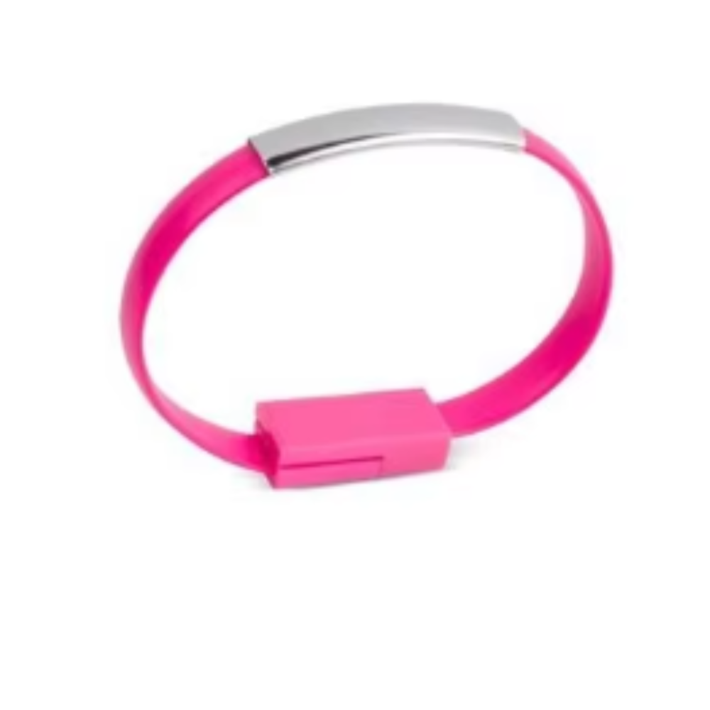 Pulsera cable de datos USB macho a conector micro USB macho - Rosa fucsia