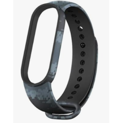 Correa compatible con XIAOMI MI BAND 5 / 6 de silicona Estampado - Gris negro pixelada