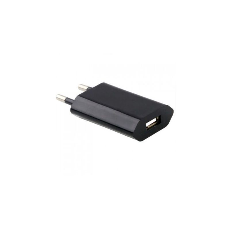 Cargador adaptador de red pared USB 1A universal Negro - iPhone Apple Samsung Xiaomi LG Sony Huawei…