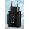 Cargador de pared universal 4 puertos USB ⋆ Carga rápida QC 3.0 ⋆ 5V/6A ⋆ Compatible con Apple, Samsung, Xiaomi y más ⋆ Negro