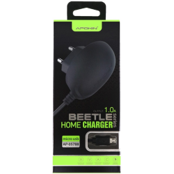 Cargador de red pared enchufe conector micro usb 1A Negro AP-05788