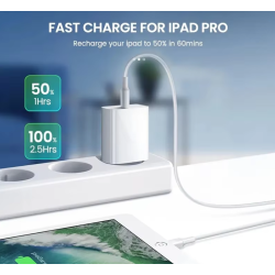 Cargador adaptador de red pared enchufe 20W conector USB C / Tipo C Blanco