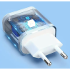Cargador adaptador de red pared enchufe 20W conector USB C / Tipo C Blanco