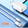 Pack cargador 33W blanco USB + cable USB a USB-C 1 m blanco ⋆ Carga rápida móviles y tablets ⋆ ENVÍO DESDE ESPAÑA