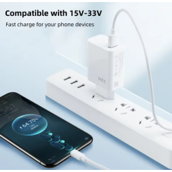 Pack cargador 33W blanco USB + cable USB a USB-C 1 m blanco ⋆ Carga rápida móviles y tablets ⋆ ENVÍO DESDE ESPAÑA