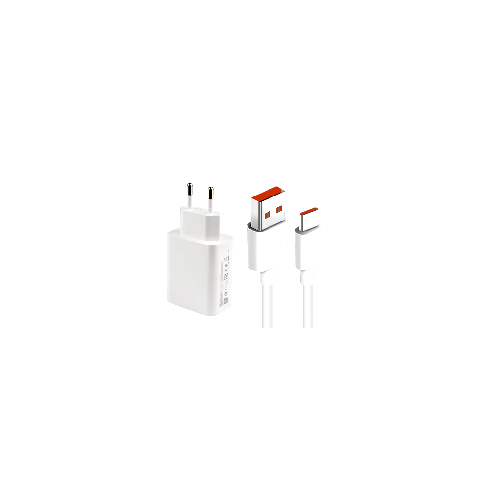 Pack cargador 33W blanco USB + cable USB a USB-C 1 m blanco ⋆ Carga rápida móviles y tablets ⋆ ENVÍO DESDE ESPAÑA