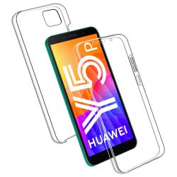 Funda doble 360º compatible con HUAWEI Y5P Frontal silicona y trasera policarbonato Transparente