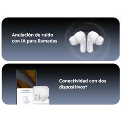 Auriculares Xiaomi Redmi Buds 5 Blanco - Bluetooth 5.2 - Cancelación activa de ruido ANC - Controles táctiles