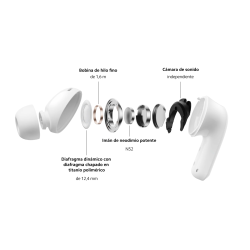 Auriculares Xiaomi Redmi Buds 5 Blanco - Bluetooth 5.2 - Cancelación activa de ruido ANC - Controles táctiles